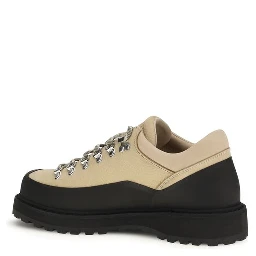 Beige Calf Leather Bos Taurus Lace-Up Boots