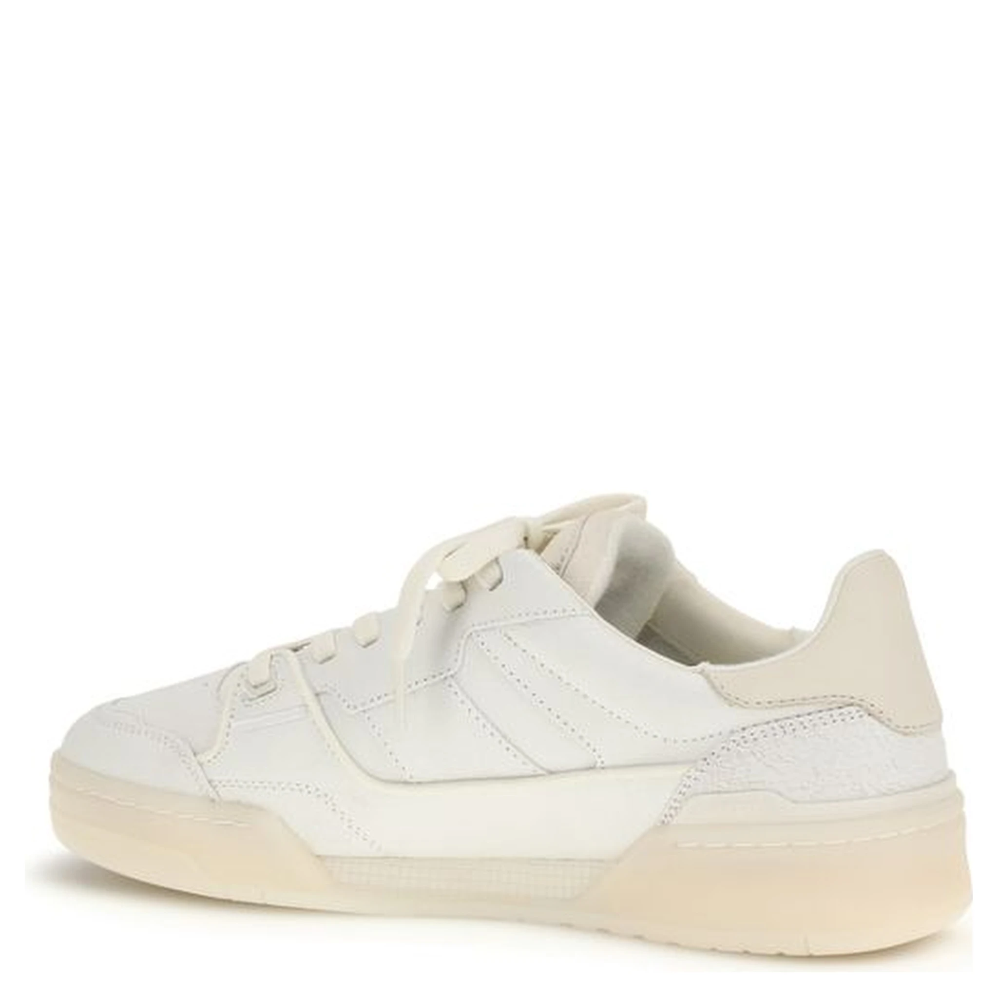 White Calf Leather Bos Taurus Low Top Sneakers