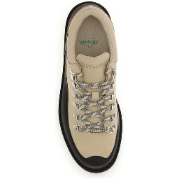 Beige Calf Leather Bos Taurus Lace-Up Boots