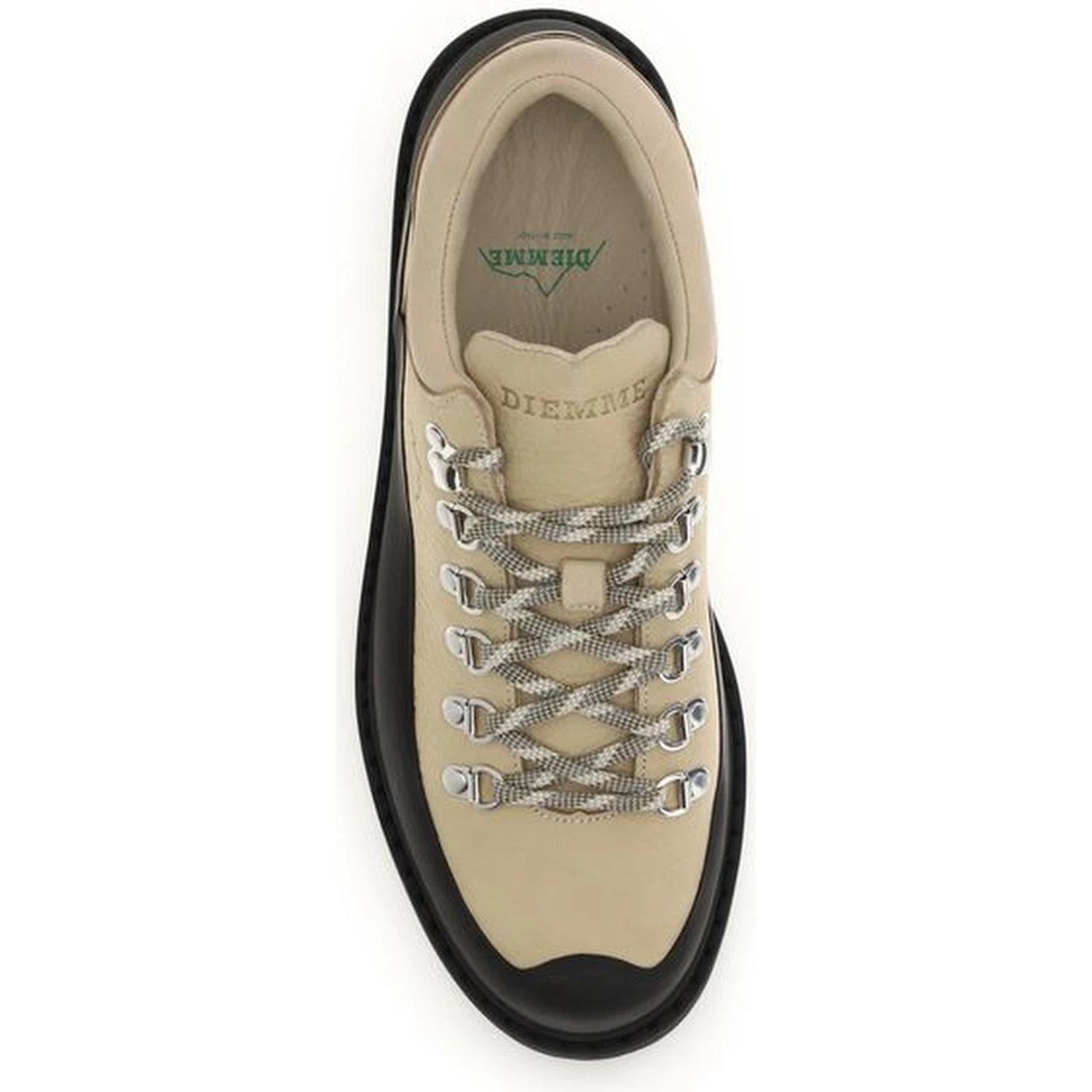 Beige Calf Leather Bos Taurus Lace-Up Boots