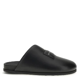 Black Calf Leather Bos Taurus Mules