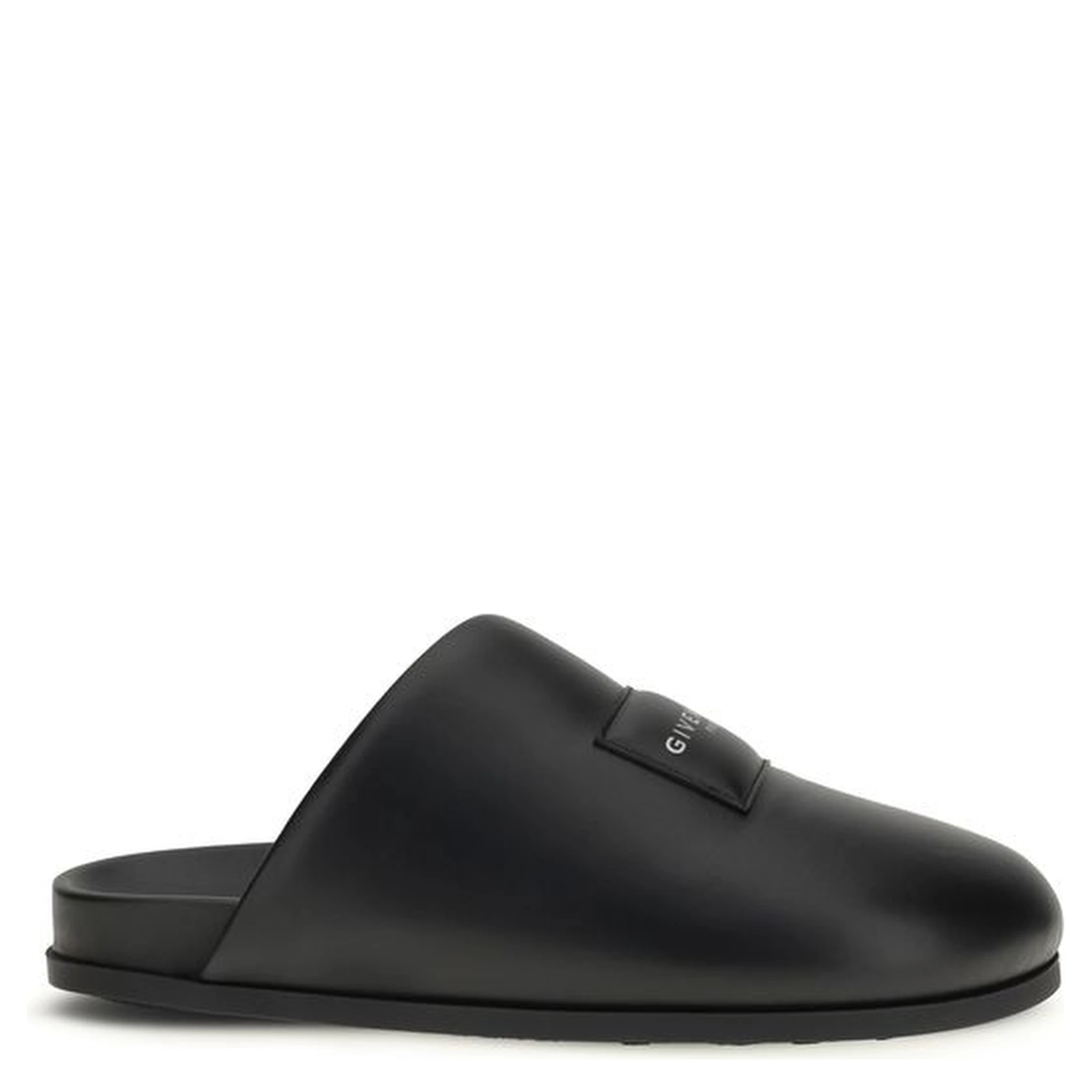 Black Calf Leather Bos Taurus Mules