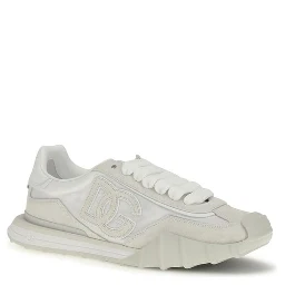 White Calf Leather Bos Taurus Athletic Sneakers