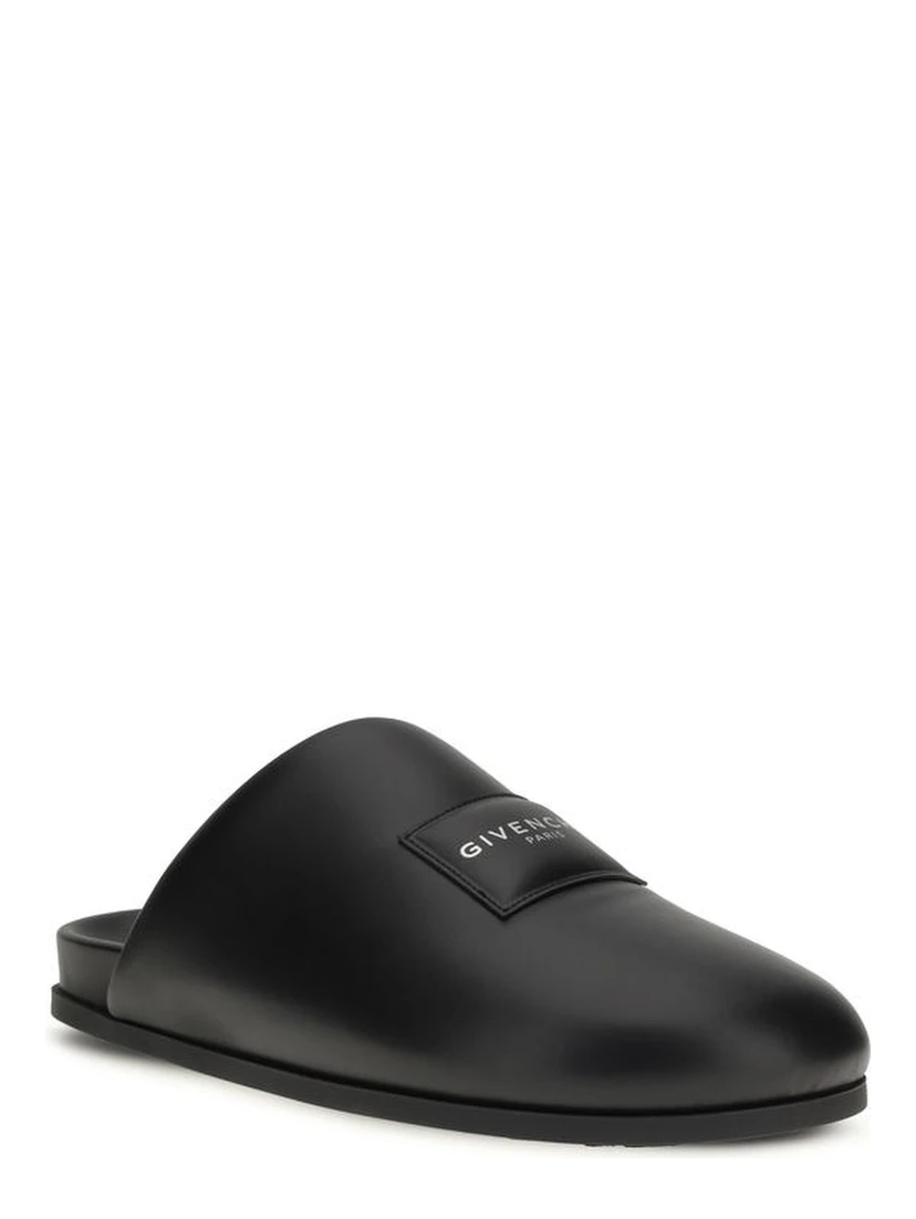 Black Calf Leather Bos Taurus Mules