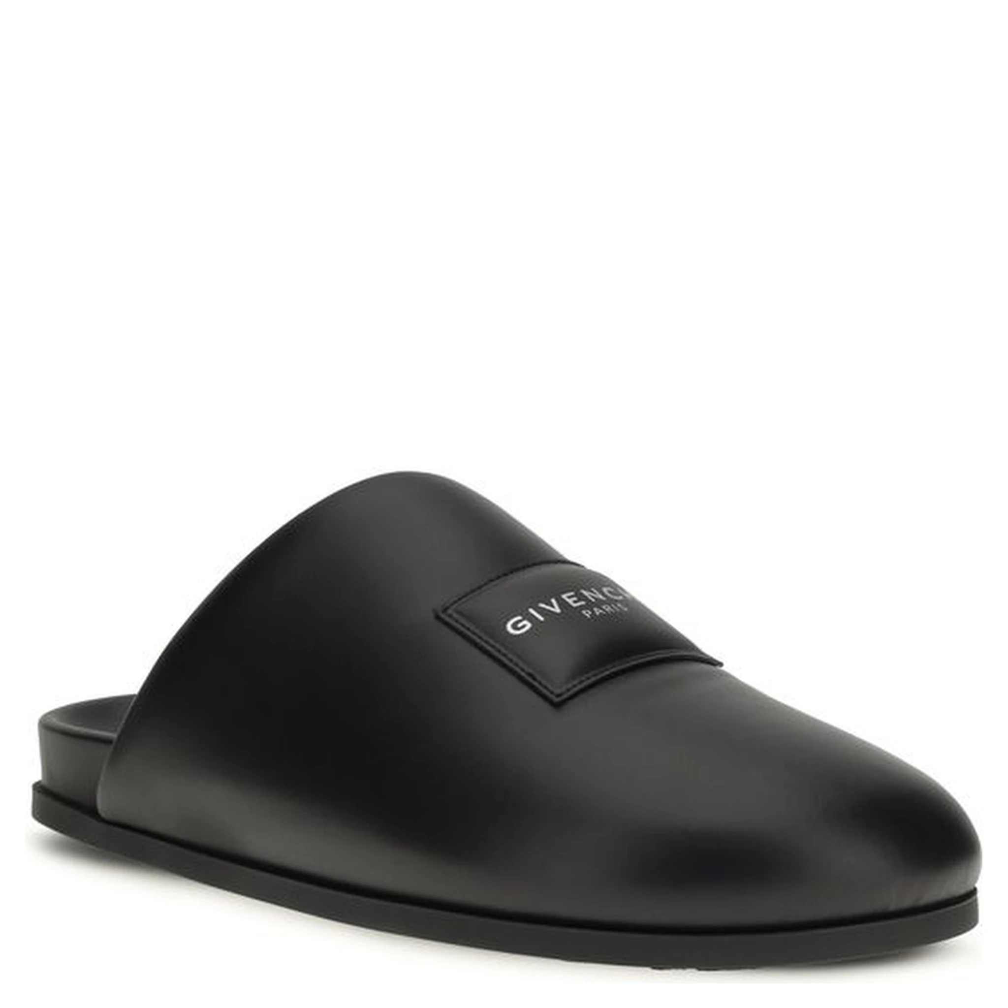 Black Calf Leather Bos Taurus Mules