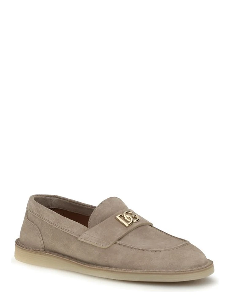 Beige Calf Leather Bos Taurus Slip-On Loafers alternative