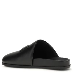 Black Calf Leather Bos Taurus Mules