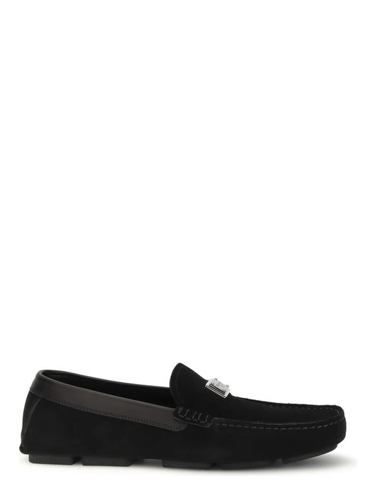 Black Calf Leather Bos Taurus Slip-On Loafers