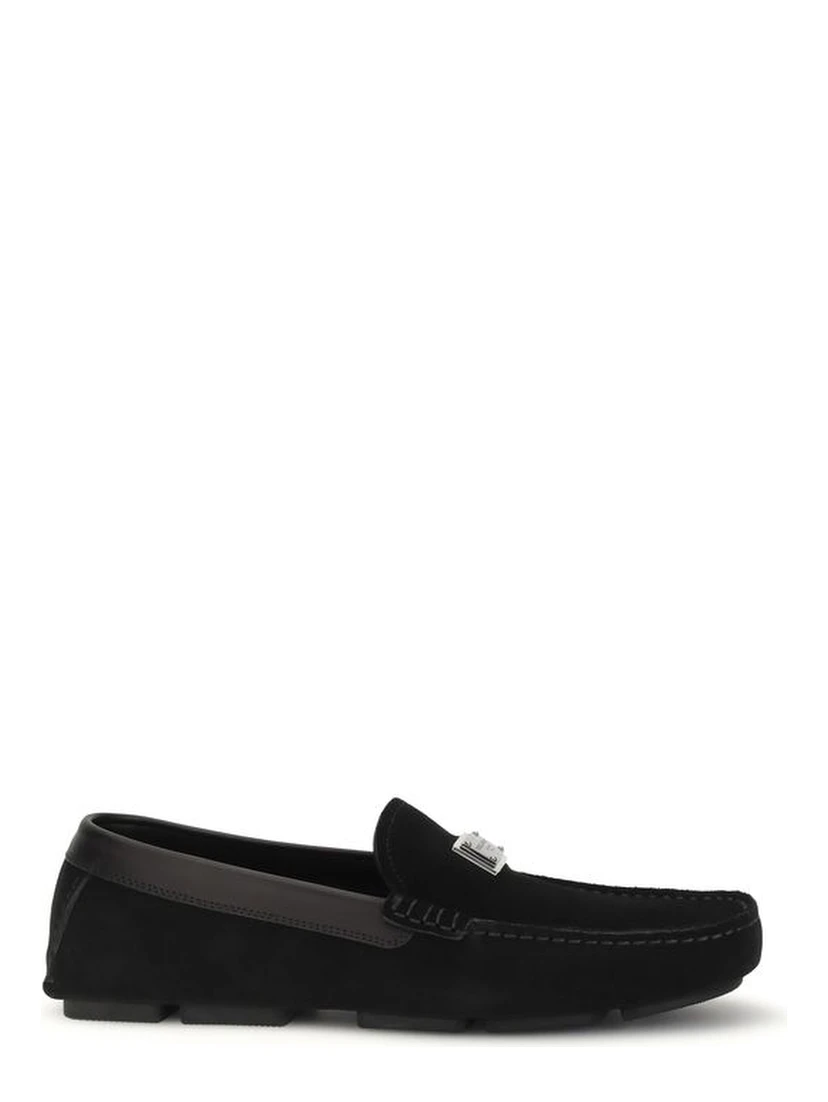 Black Calf Leather Bos Taurus Slip-On Loafers