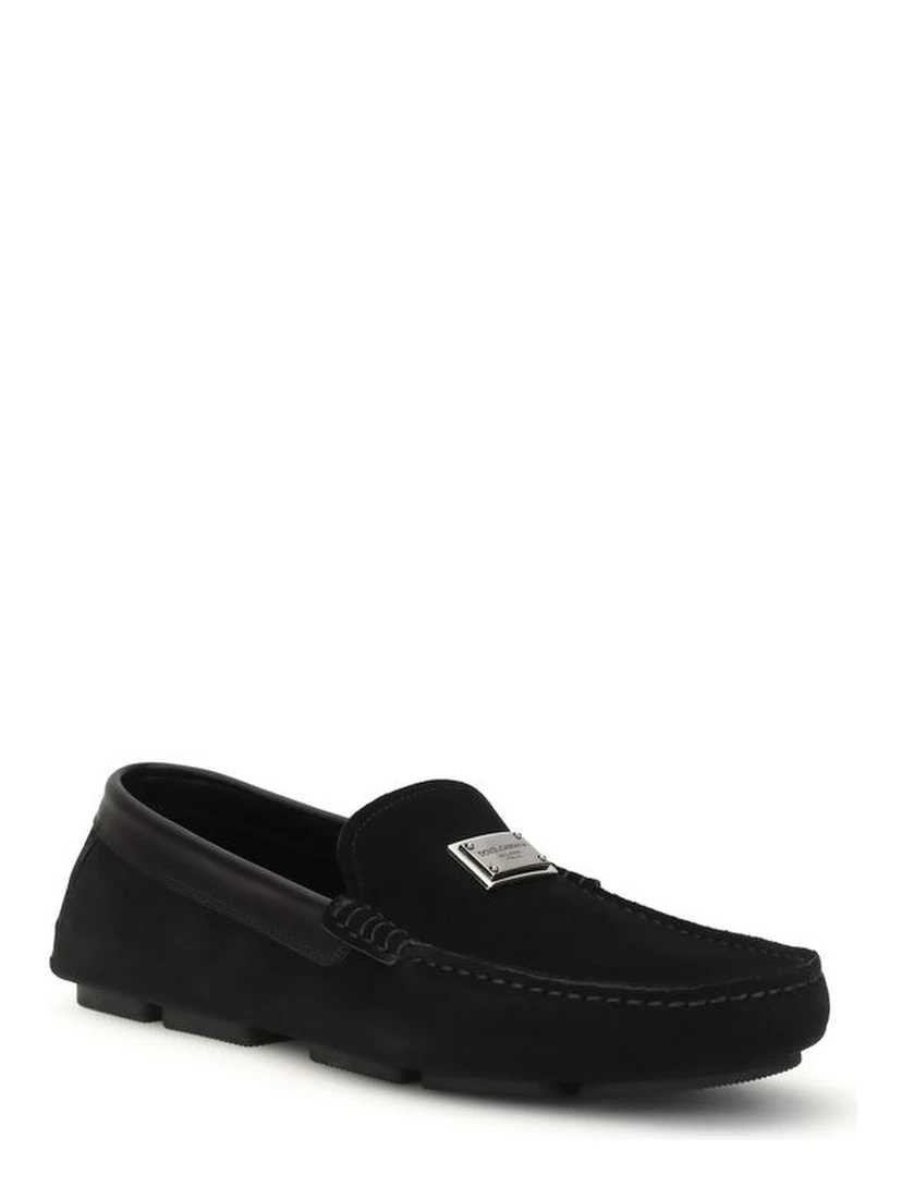Black Calf Leather Bos Taurus Slip-On Loafers