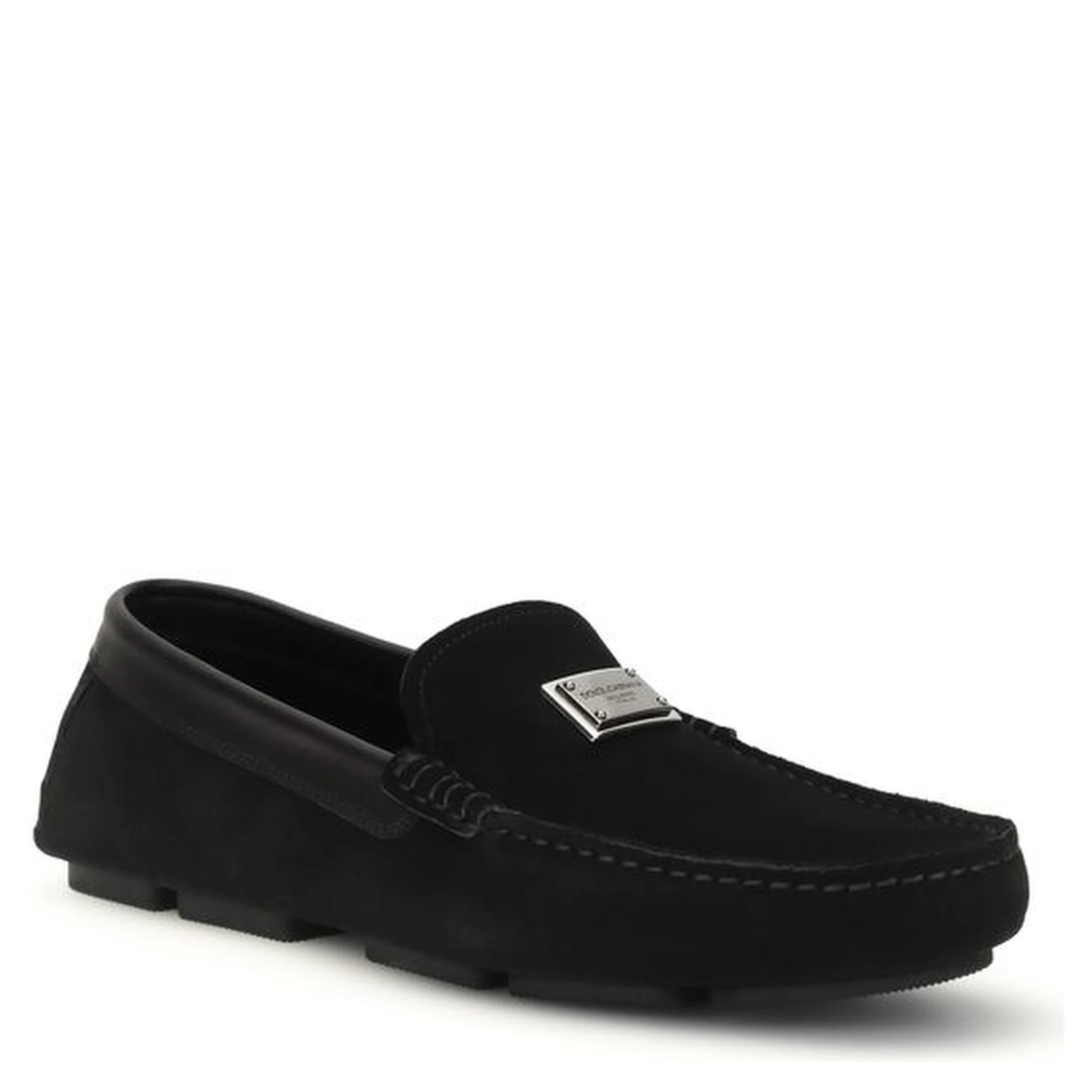 Black Calf Leather Bos Taurus Slip-On Loafers