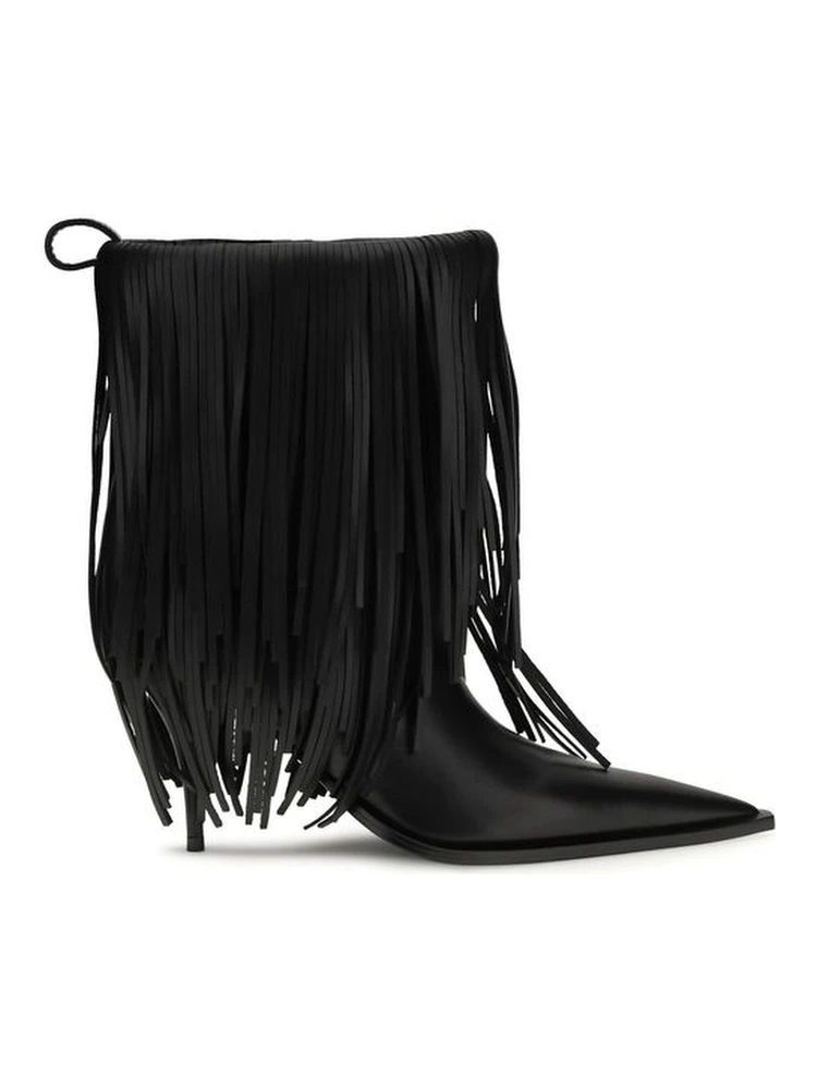 Black Calf Leather Bos Taurus Ankle Boots