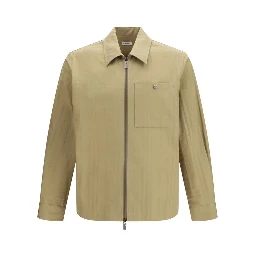 Beige Cotton Jackets And Coat