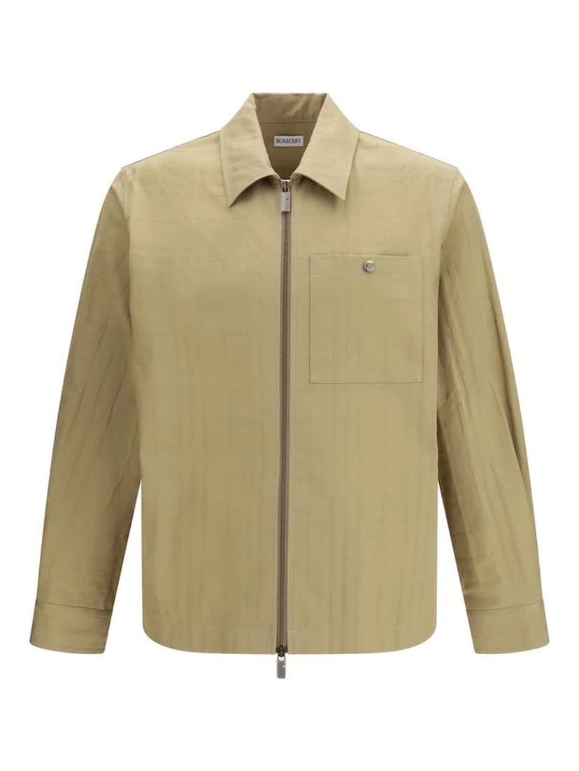 Beige Cotton Jackets And Coat