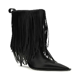 Black Calf Leather Bos Taurus Ankle Boots