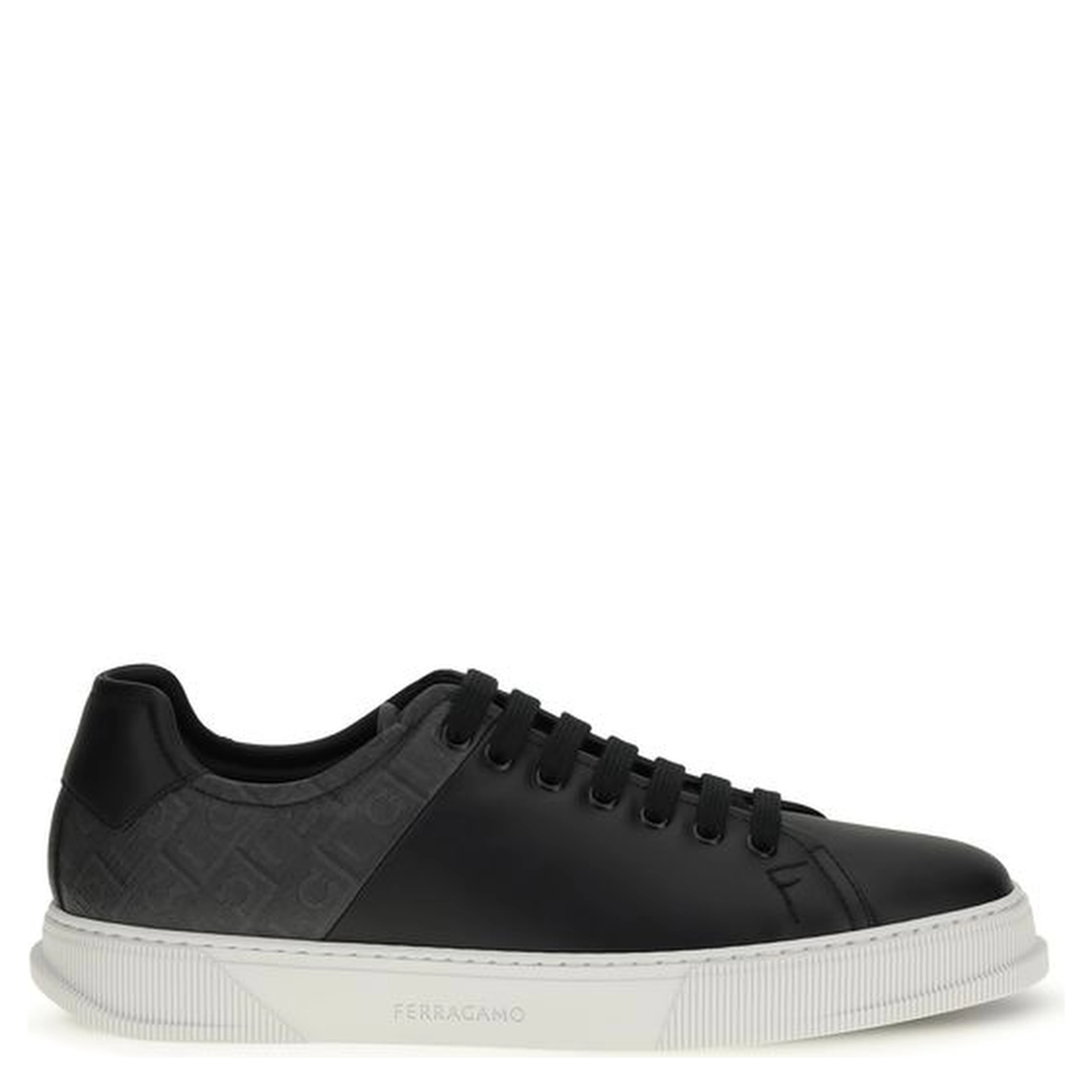 Black Calf Leather Bos Taurus Low Top Sneakers