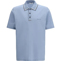 Blue Cotton Polo Shirt