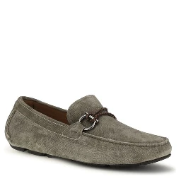 Gray Calf Leather Bos Taurus Slip-On Loafers