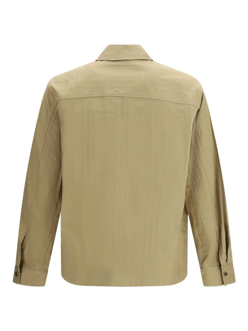 Beige Cotton Jackets And Coat