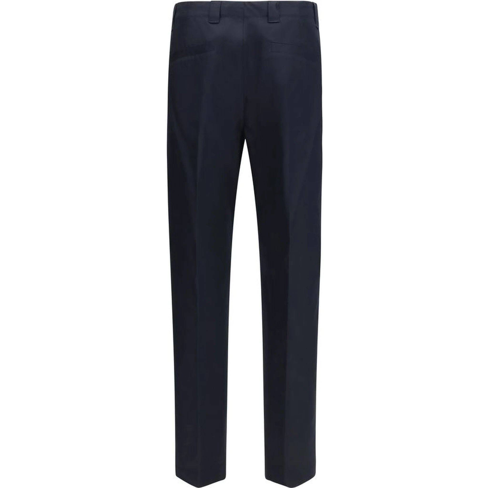Blue Cotton Casual Pants