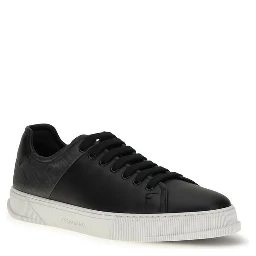 Black Calf Leather Bos Taurus Low Top Sneakers