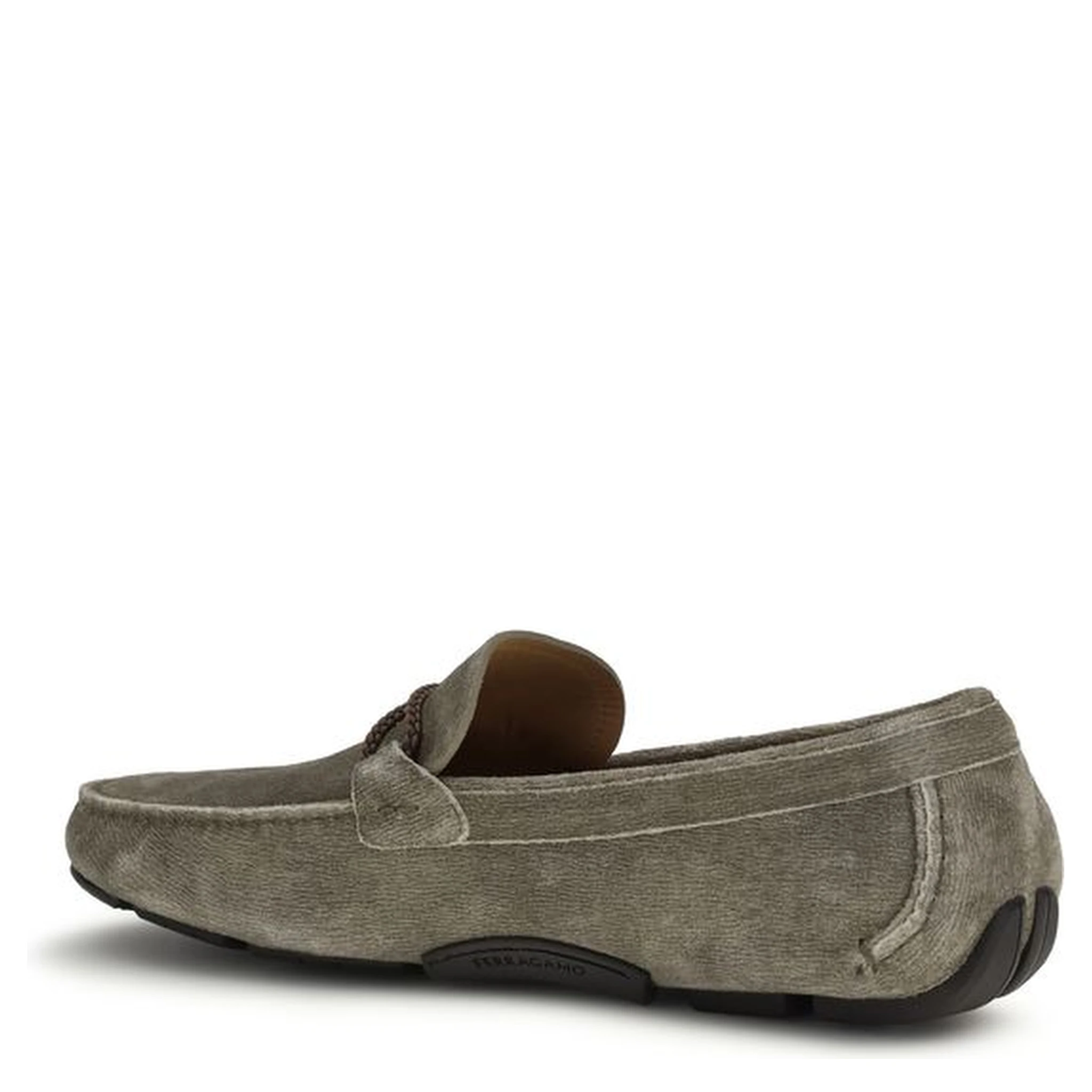 Gray Calf Leather Bos Taurus Slip-On Loafers
