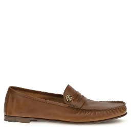 Brown Calf Leather Bos Taurus Slip-On Loafers