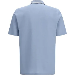 Blue Cotton Polo Shirt