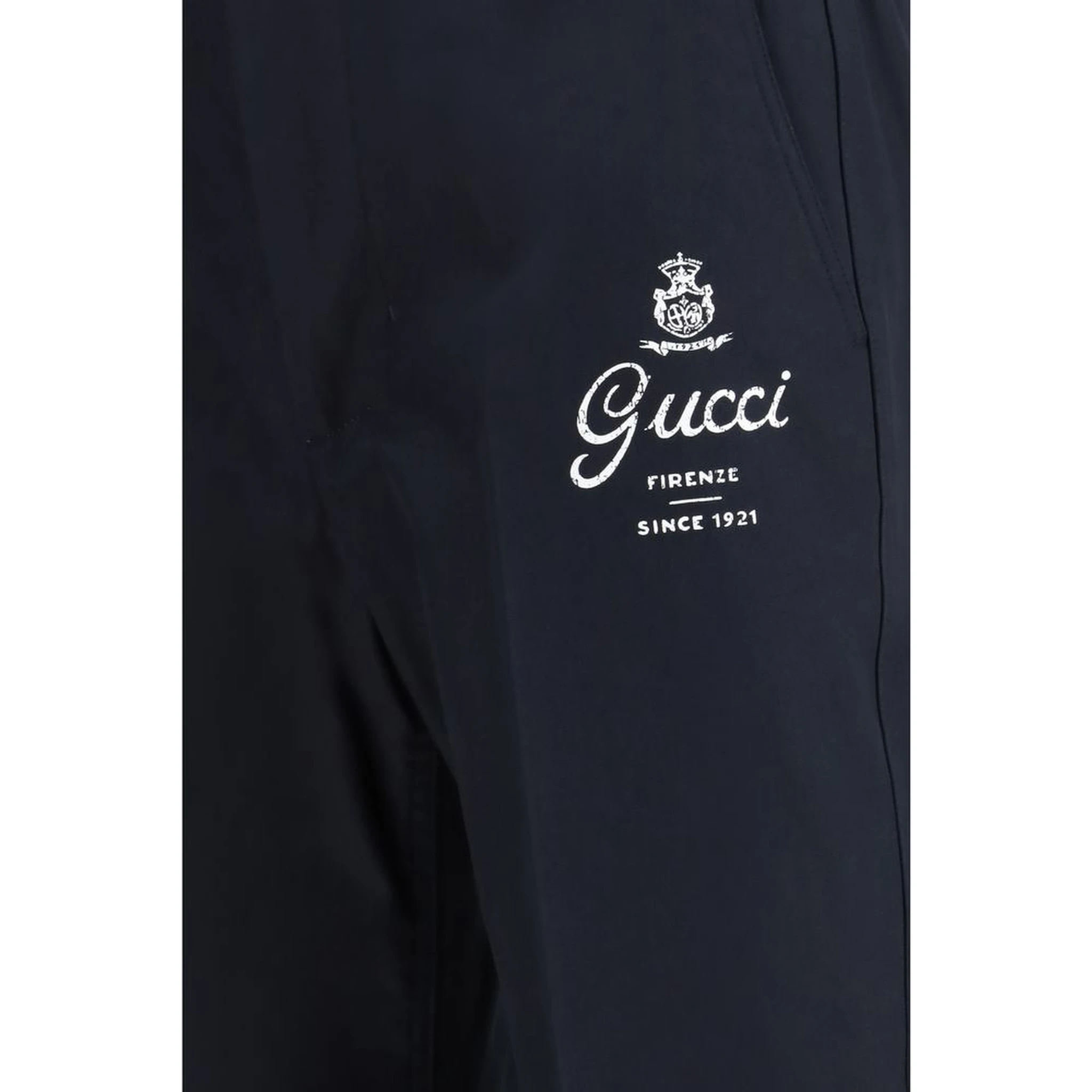 Blue Cotton Casual Pants