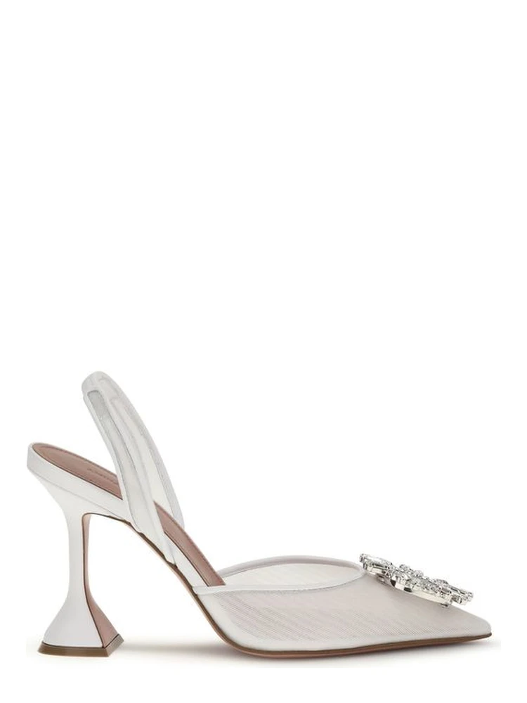 White Calf Leather Bos Taurus High Heel Pumps