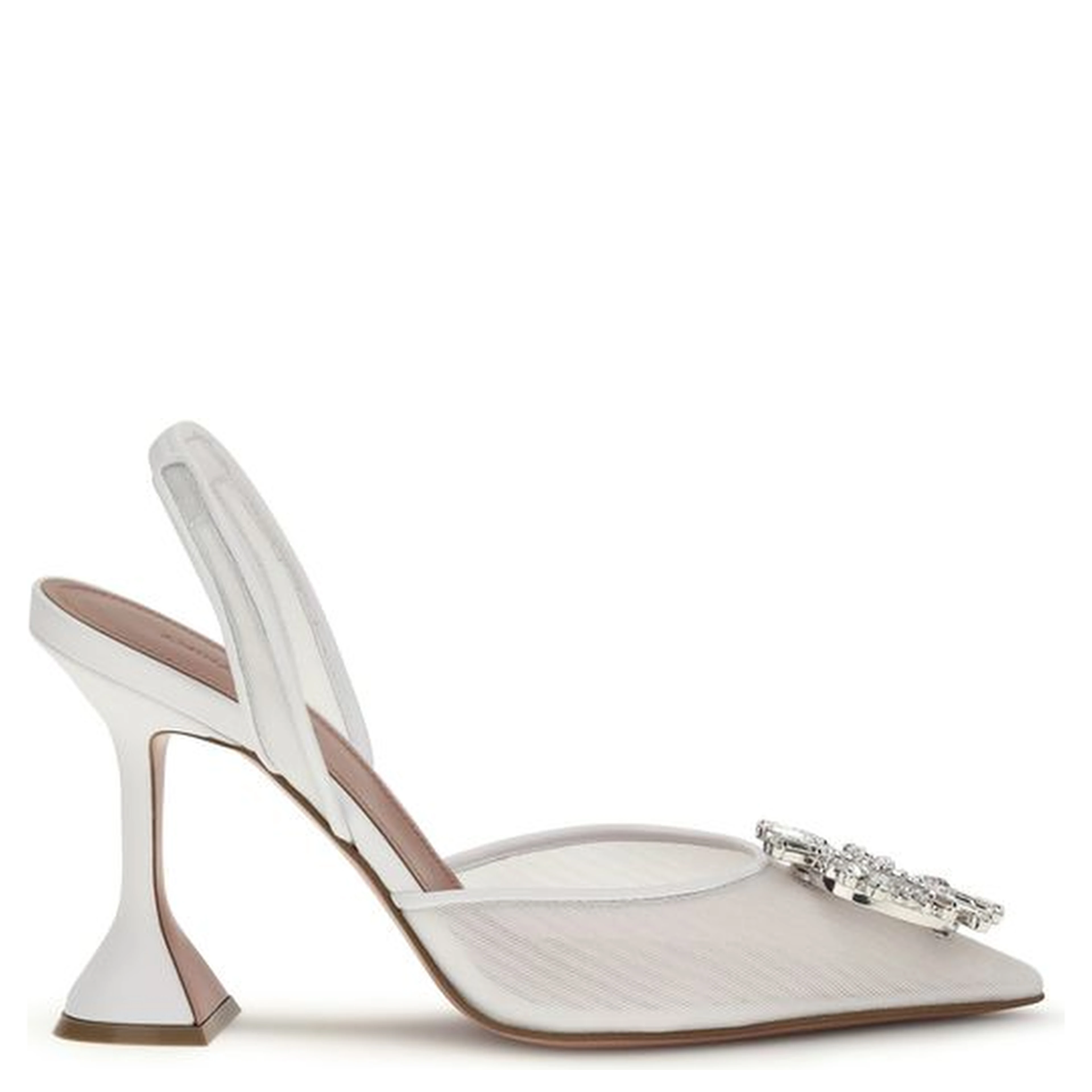 White Calf Leather Bos Taurus High Heel Pumps