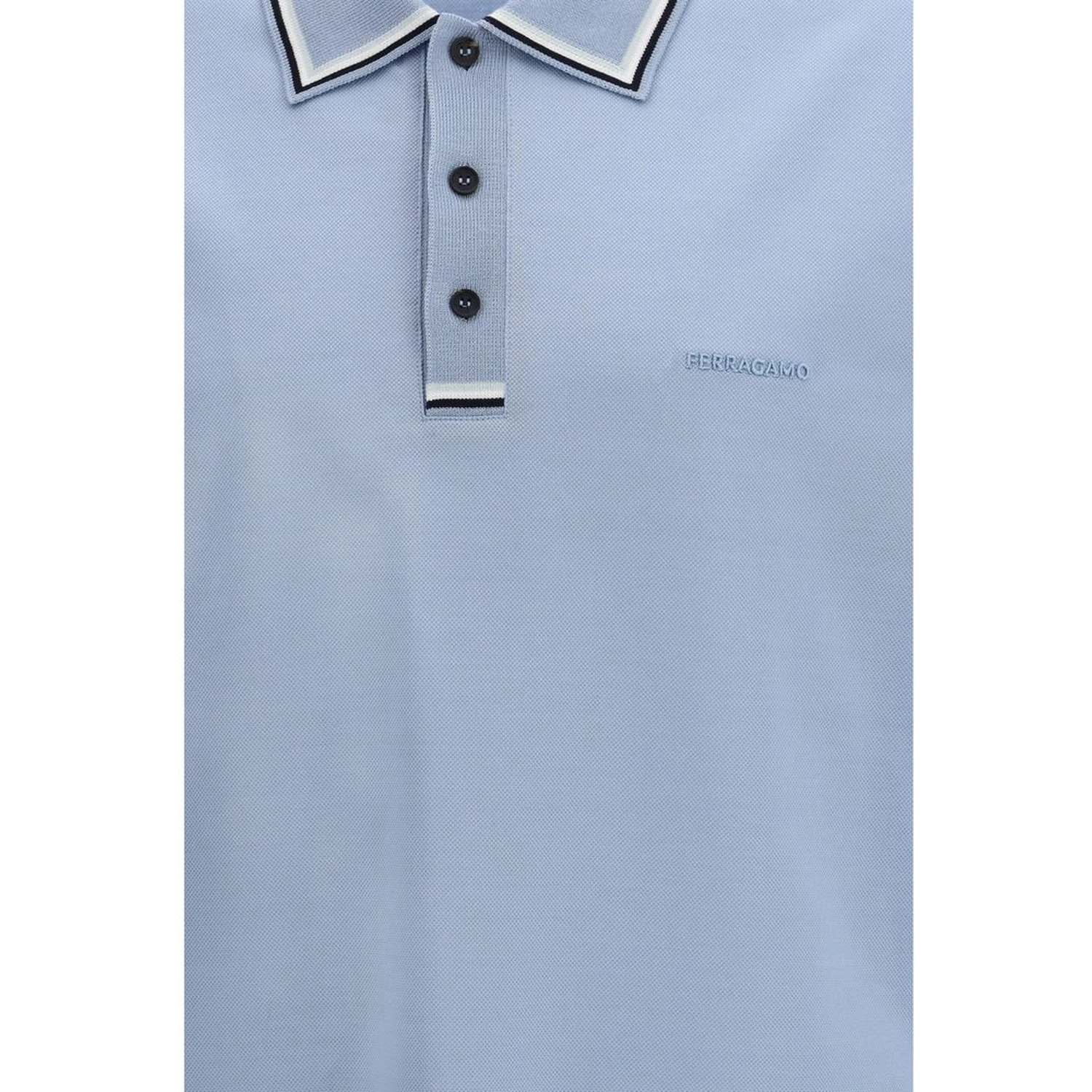 Blue Cotton Polo Shirt