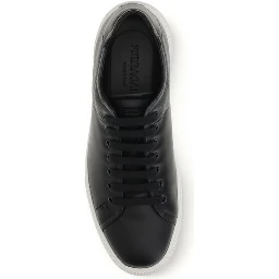 Black Calf Leather Bos Taurus Low Top Sneakers