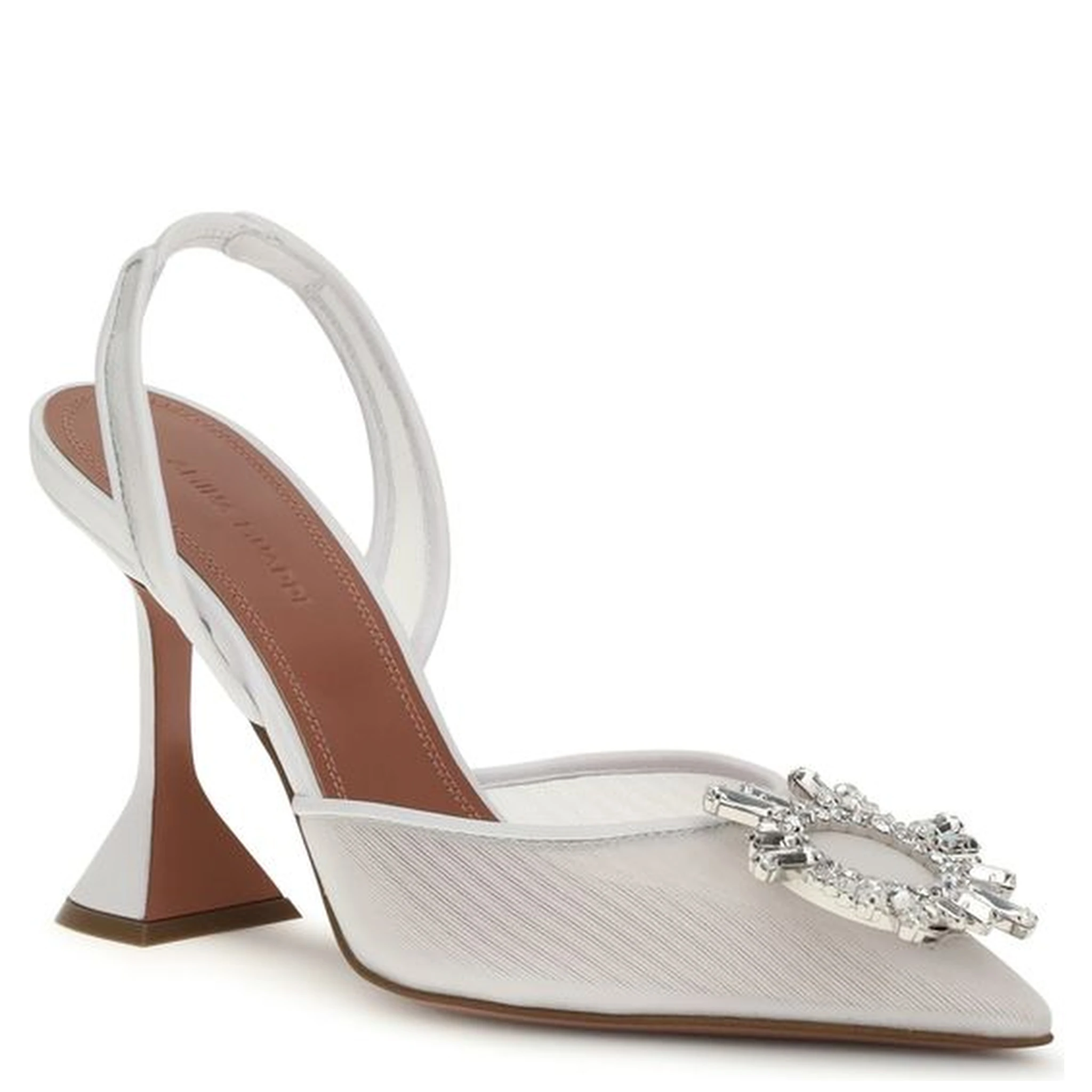 White Calf Leather Bos Taurus High Heel Pumps