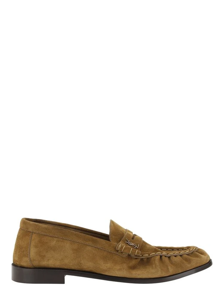 Brown Calf Leather Bos Taurus Slip-On Loafers