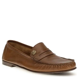 Brown Calf Leather Bos Taurus Slip-On Loafers