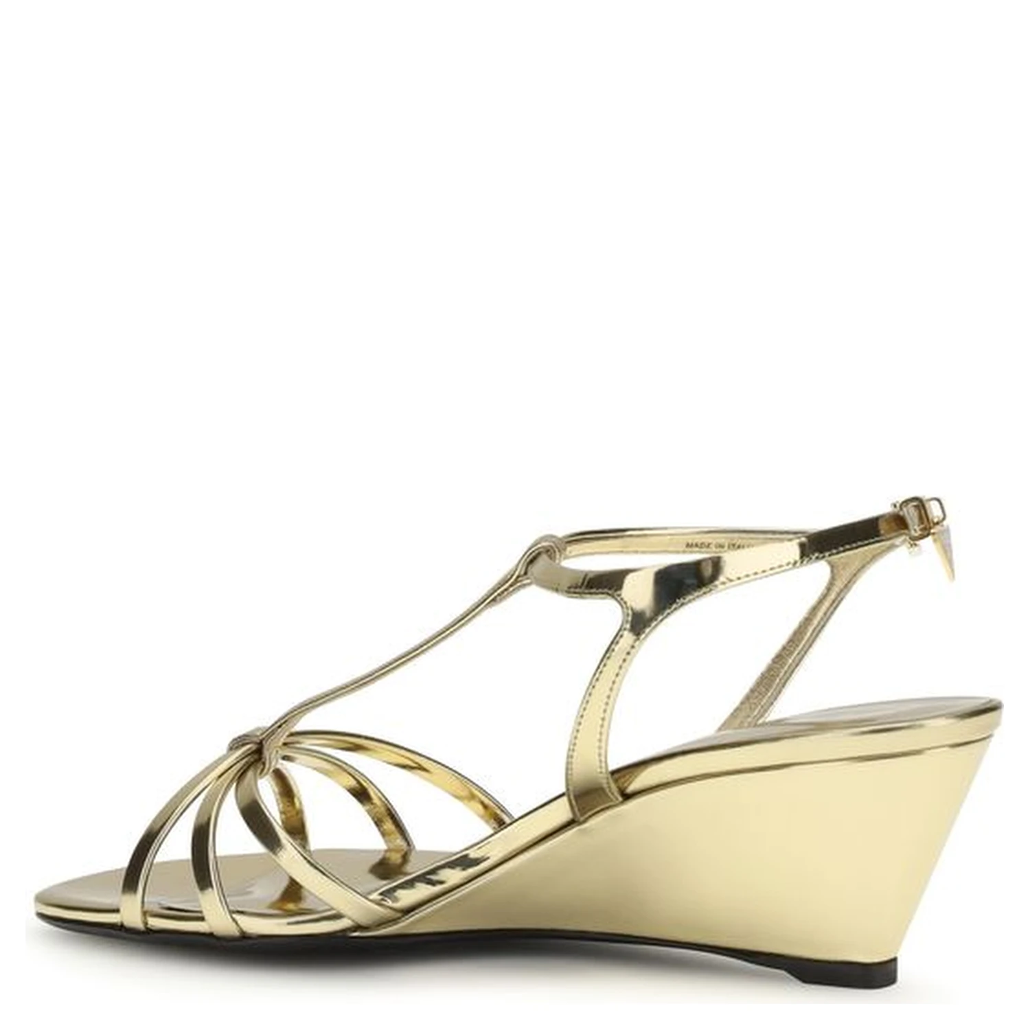 Gold Calf Leather Bos Taurus Wedge Sandals