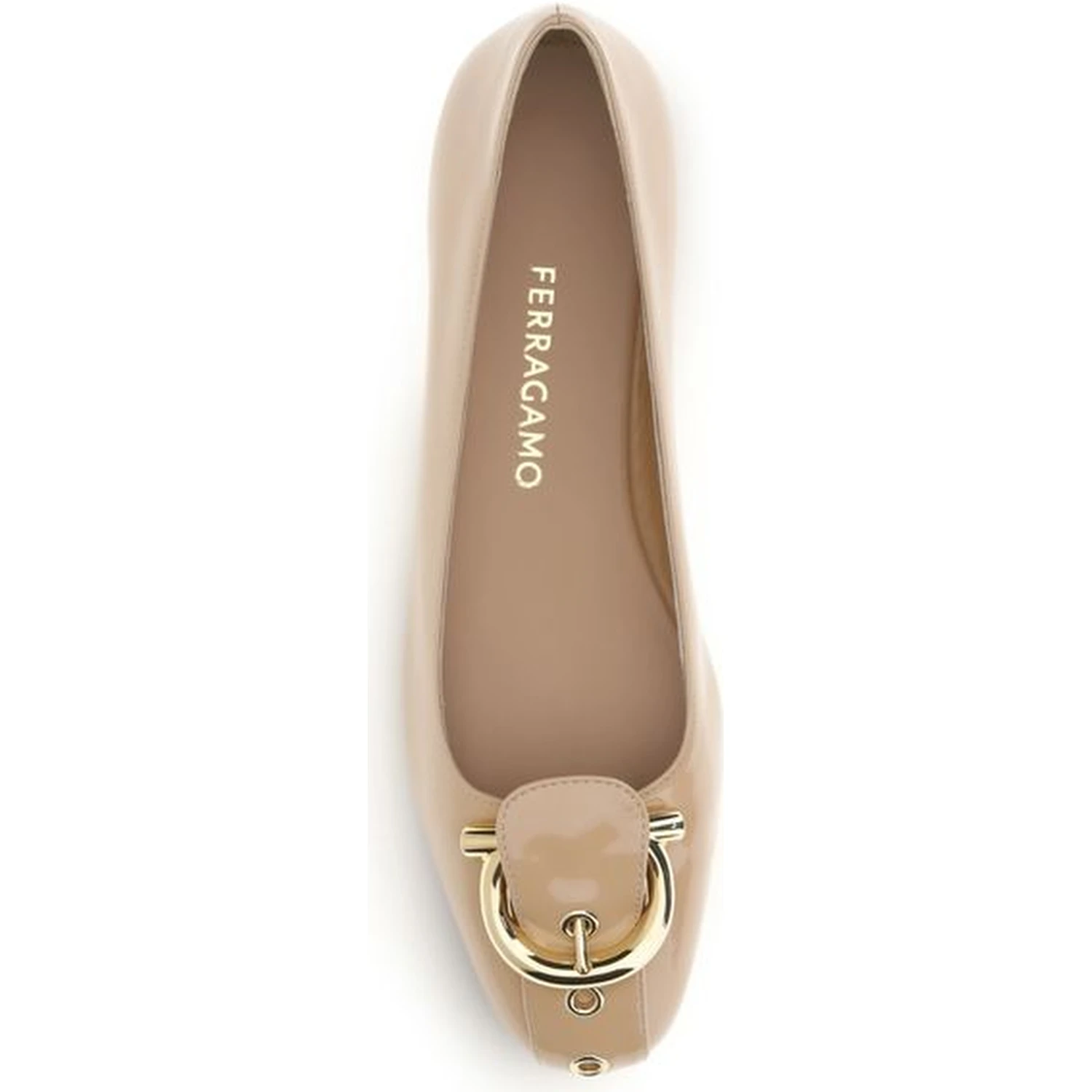 Beige Calf Leather Bos Taurus Ballet Flats