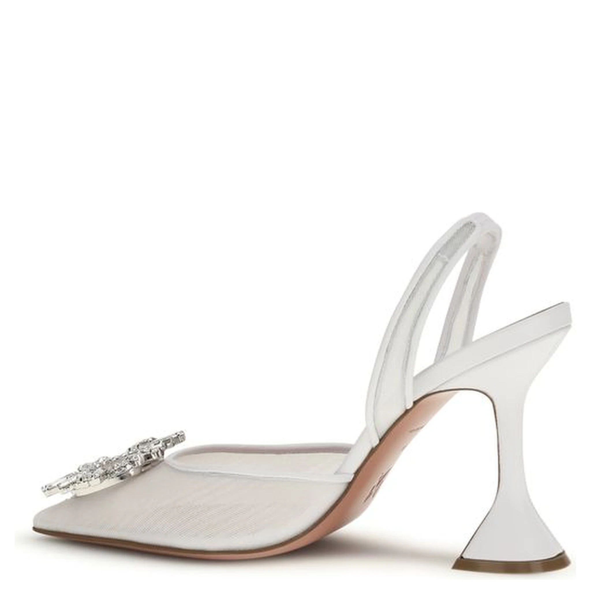 White Calf Leather Bos Taurus High Heel Pumps