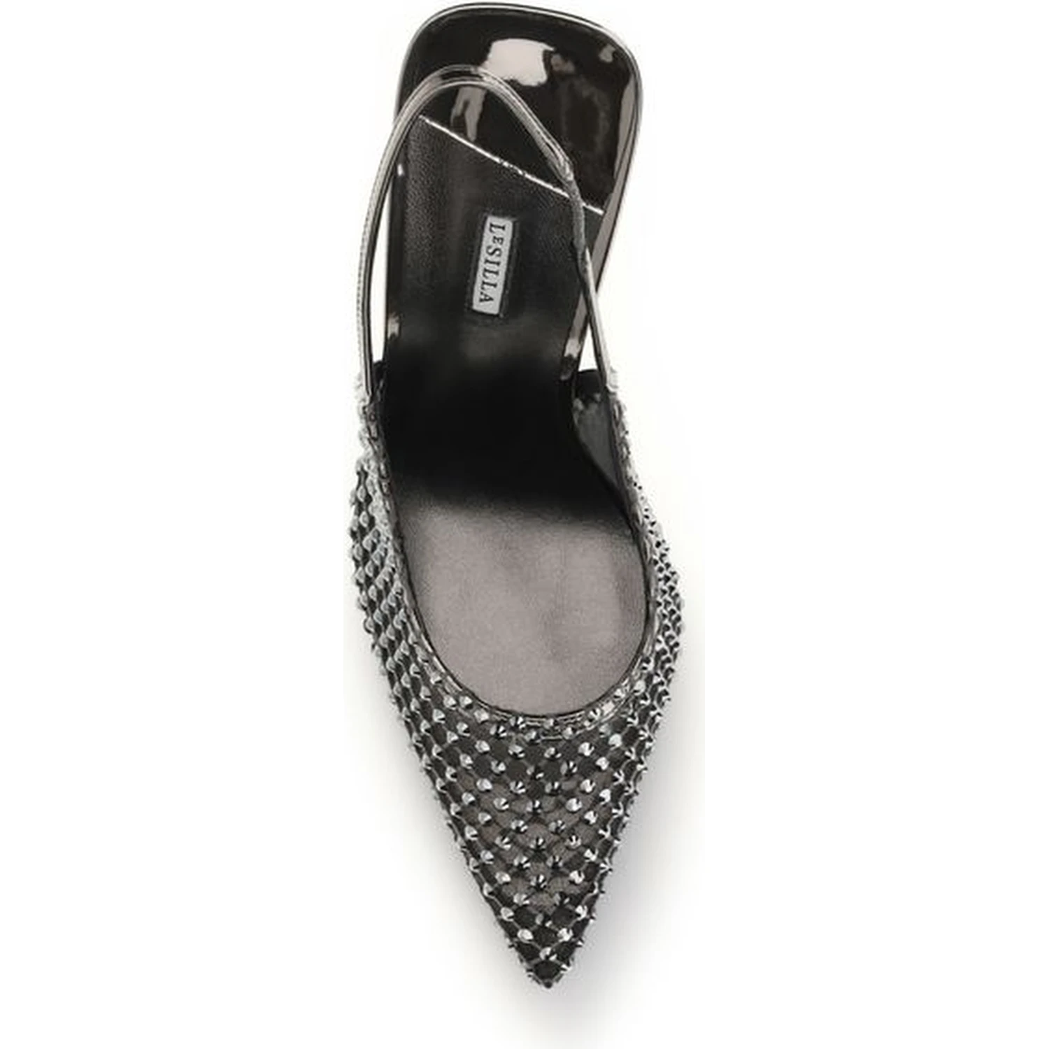 Black Nylon High Heel Pumps