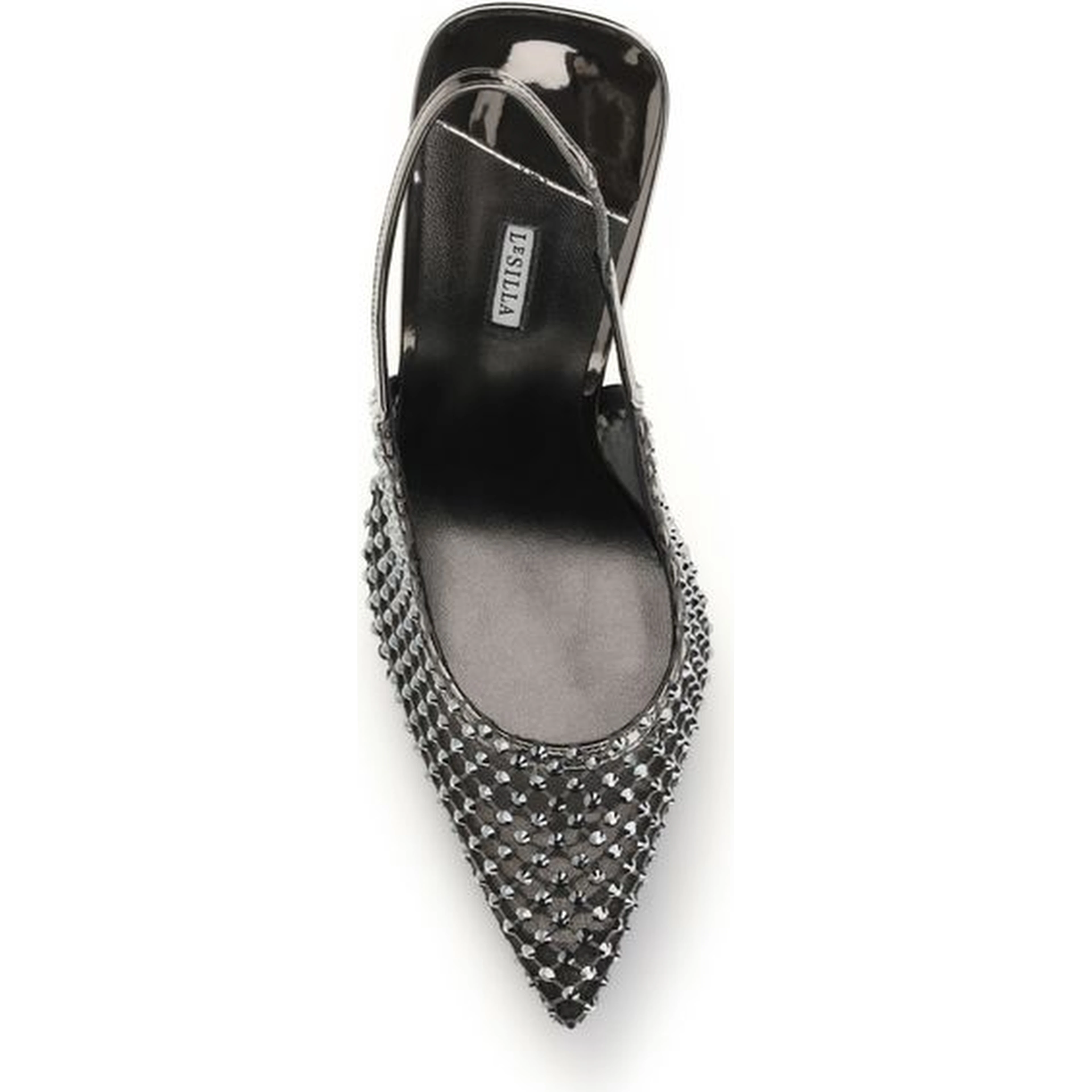Black Nylon High Heel Pumps