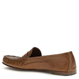 Brown Calf Leather Bos Taurus Slip-On Loafers