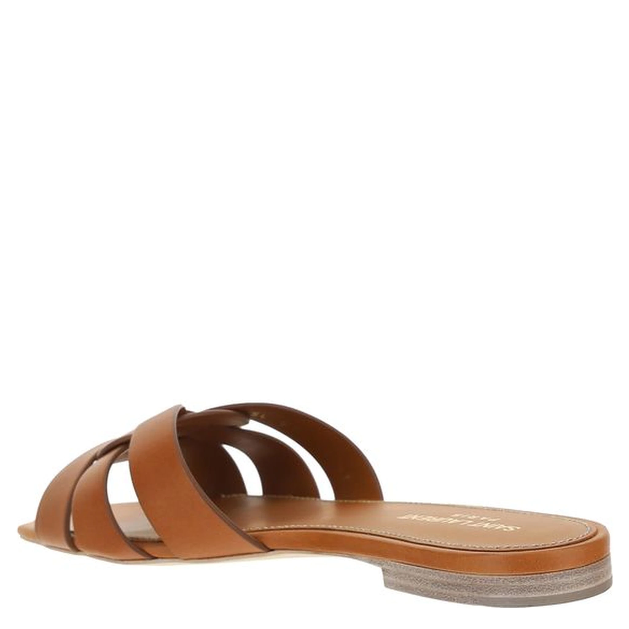 Brown Calf Leather Bos Taurus Flat Sandals