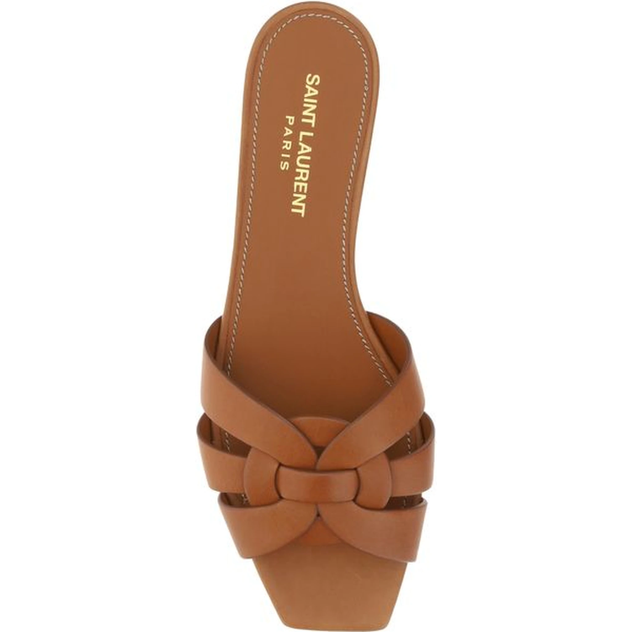 Brown Calf Leather Bos Taurus Flat Sandals
