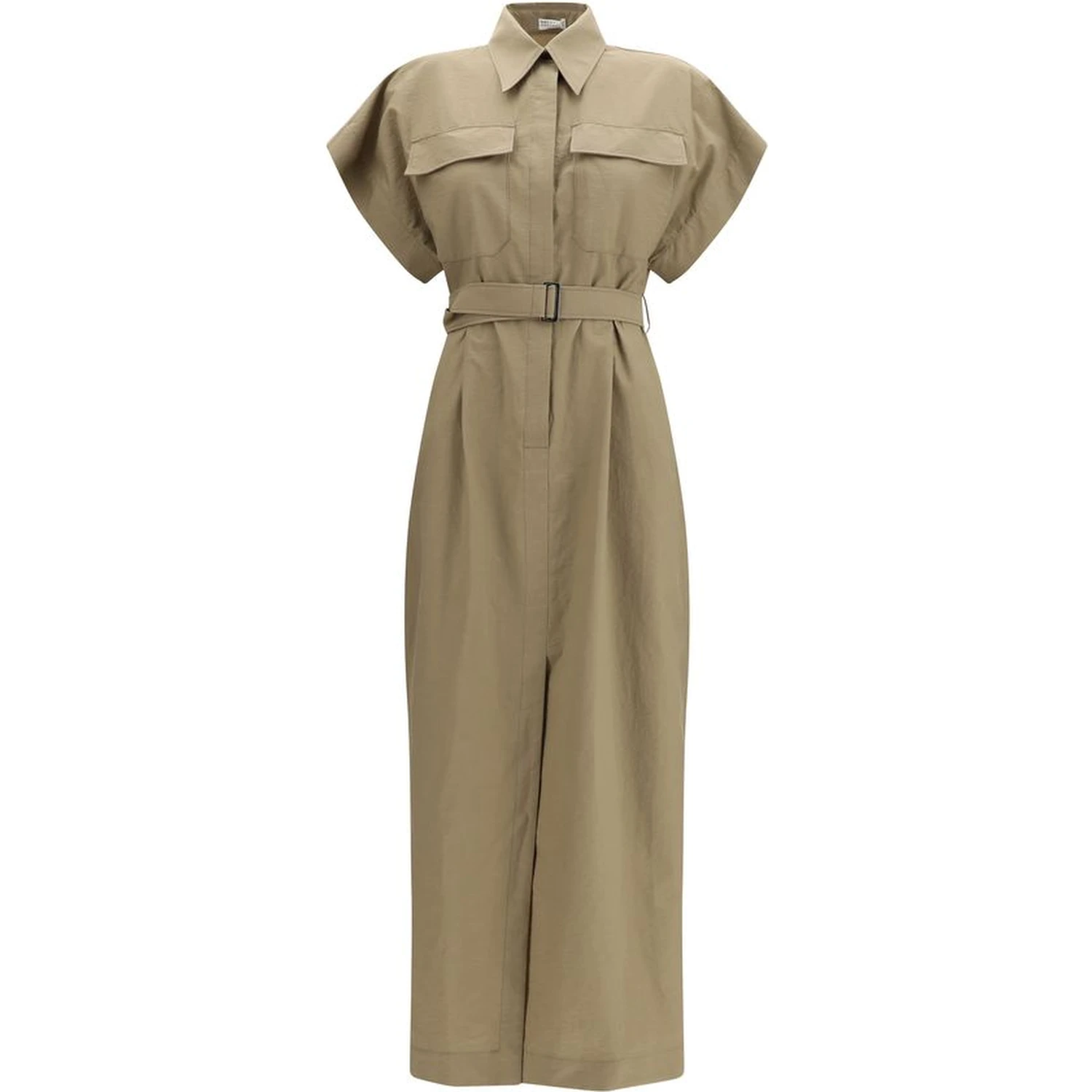 Beige Cotton Casual Dress