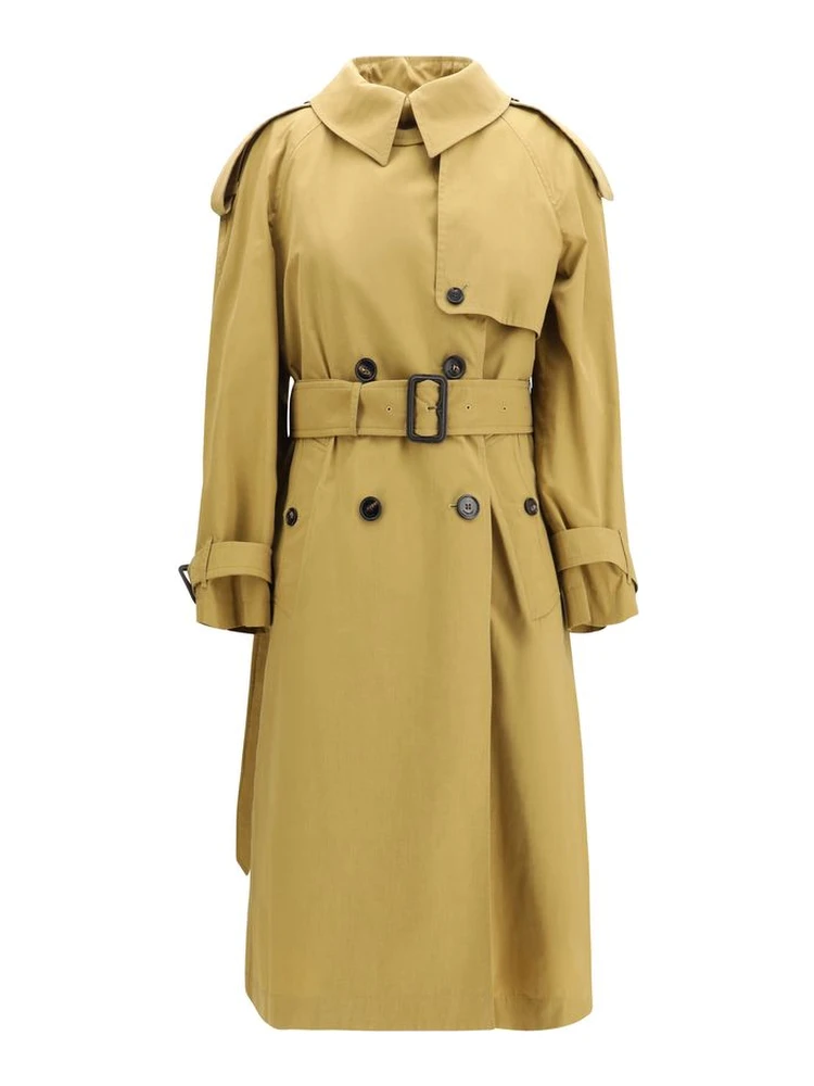 Beige Polyester Trench Coat