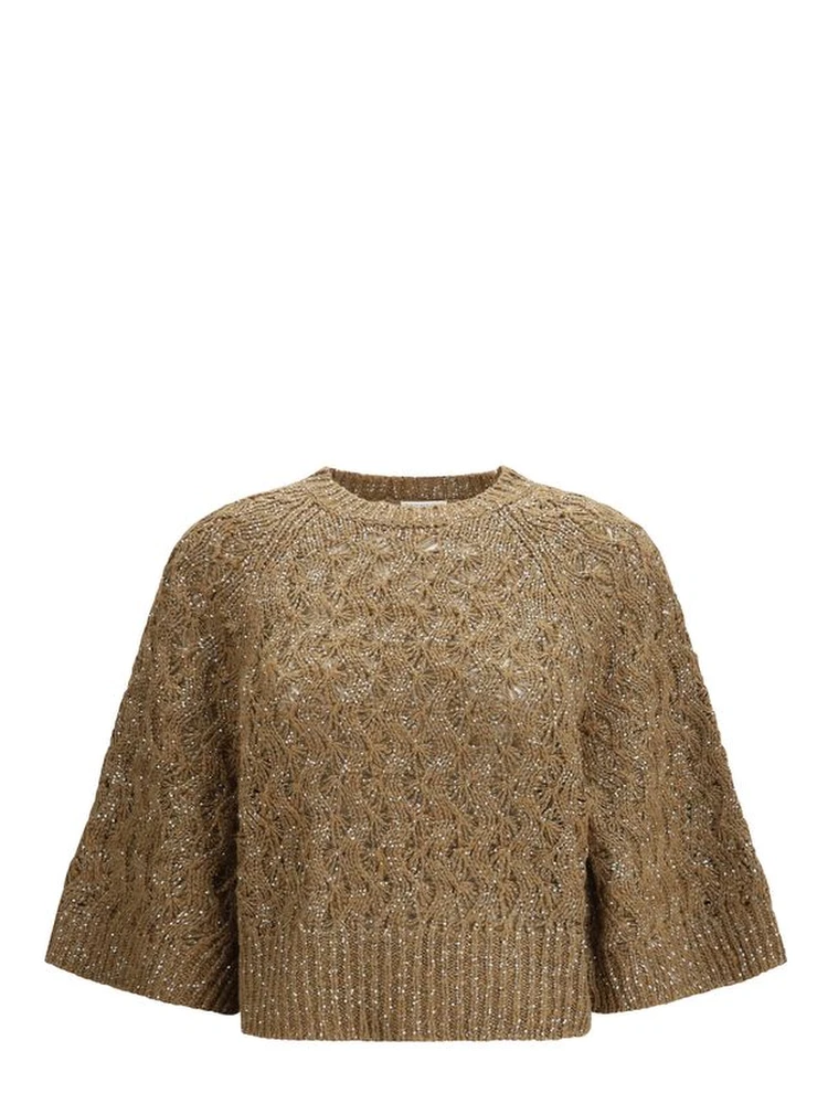 Beige Silk Sweatshirt
