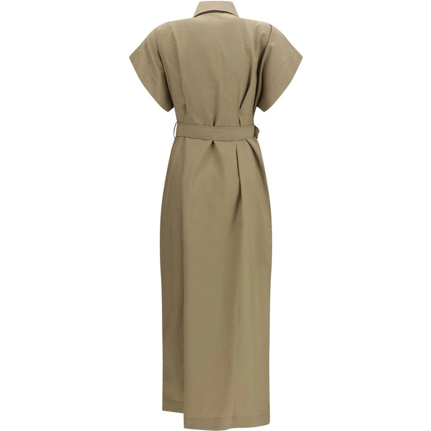 Beige Cotton Casual Dress