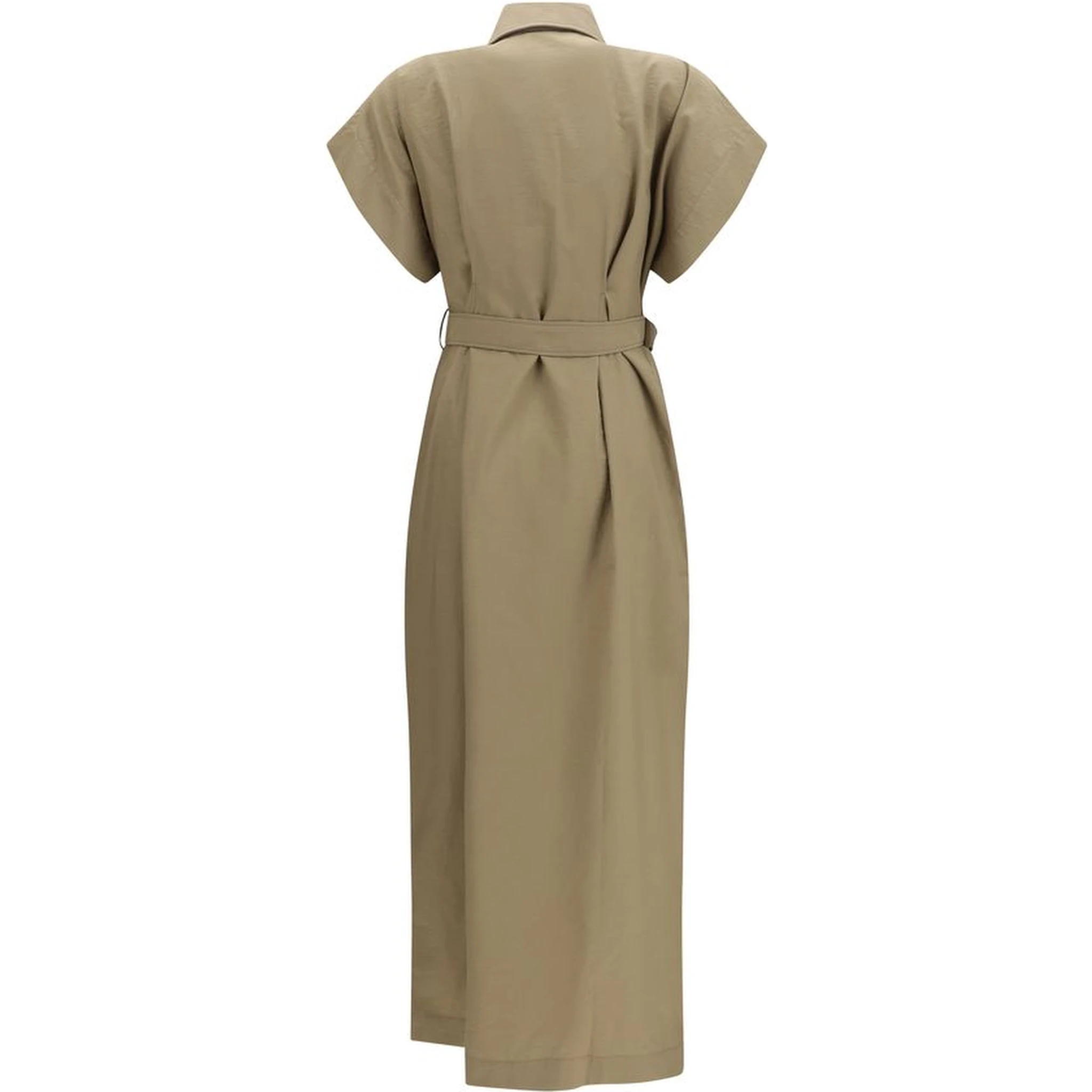 Beige Cotton Casual Dress