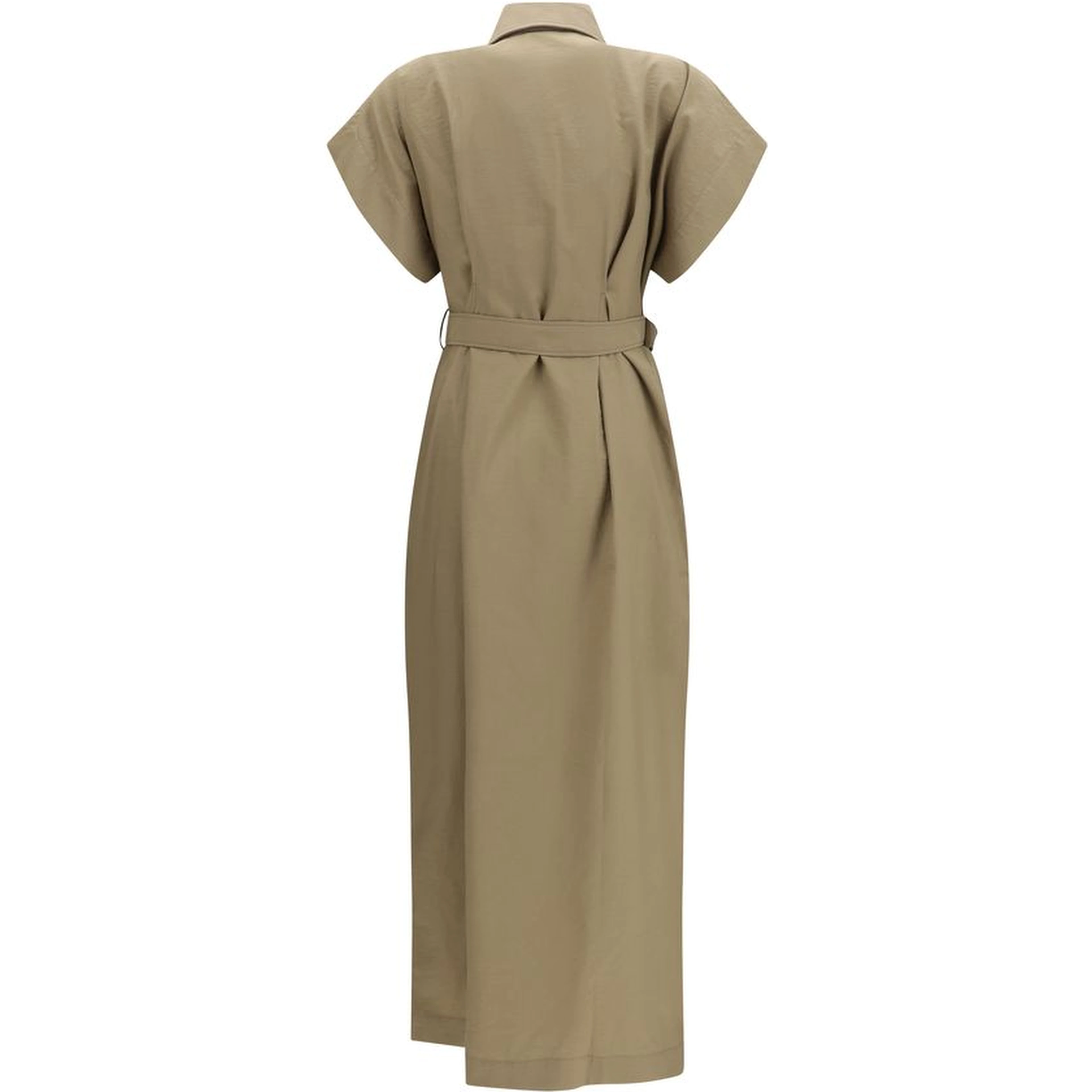 Beige Cotton Casual Dress